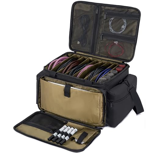 Image of AKOZLIN Cable File Bag with Dividers for Sound Instrument Accessories