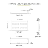 StarTech.com Półka 1U – perforowana uniwersalna półka do montażu w szafkach sieciowych 19 cali – pasywna wentylacja – Heavy Duty – do 23 kg – głębokość 25 cm, czarna (CABSHELFV1U)