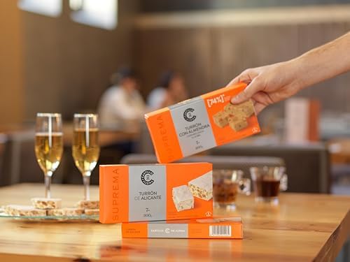 Castillo de Jijona Nougat mit Reduktion von Pedro Ximénez, Datteln 150 g - Original Nougat - Geschmackskombination - Glutenfrei - Höchste Qualität - handwerkliches Rezept - Hergestellt in Spanien