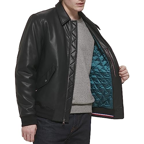 Image of Tommy Hilfiger Adaptive Men's Tommy Hilfiger Men's Smooth Lamb Touch Faux Leather Unfilled Bomber