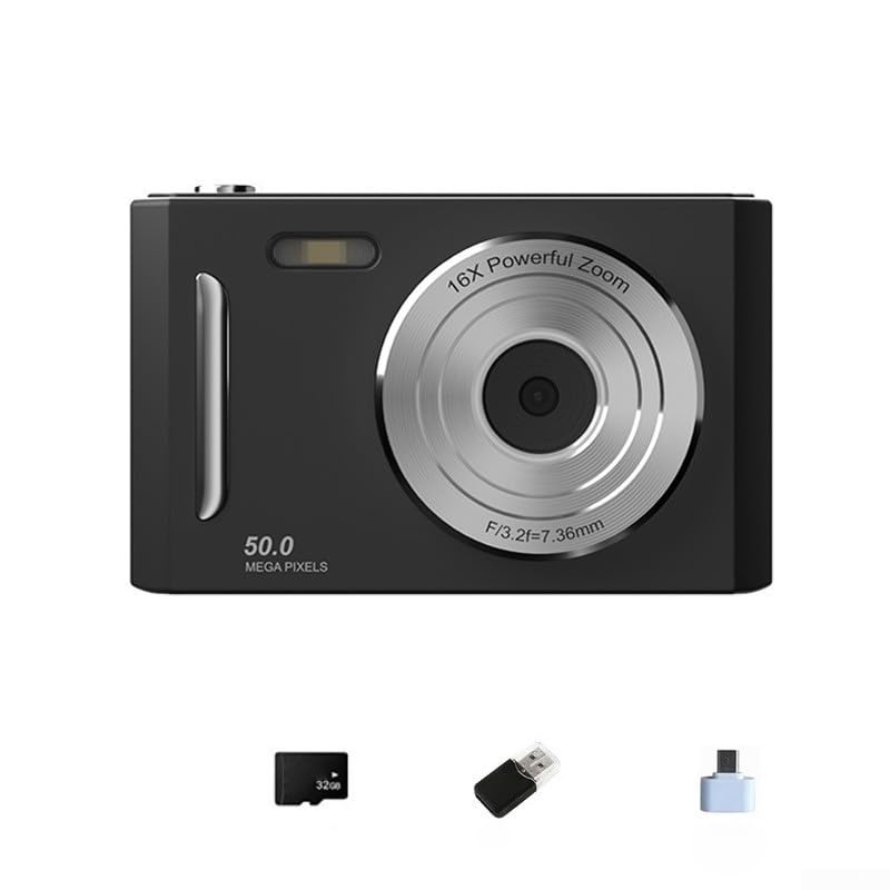 Cámara digital 4K compacta para fotografía de viajes con zoom 8X y tarjeta 32G incluida