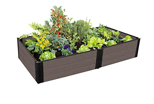 Frame It All Weathered Wood Raised Garden Bed 4' x