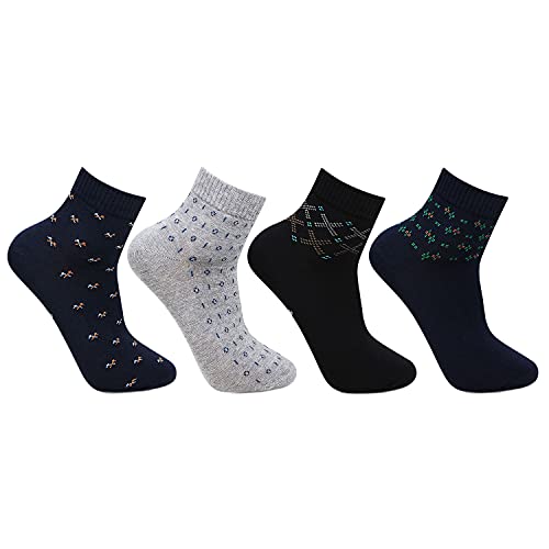 Bonjour Men's Formal Ankle Length Business/ Office Socks-Pack Of 4