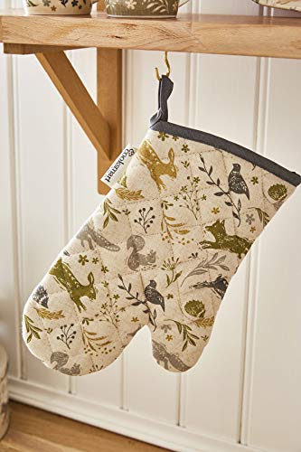 Cooksmart British Designed Oven Gloves | Modern Design Gauntlet Oven Gloves Heat Resistant | Oven Mitt or Baking Gloves Perfect For Modern Kitchens - Woodland - Image 3