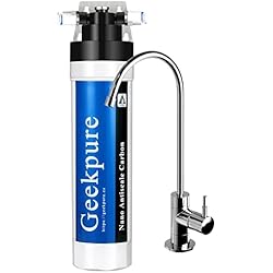 Fregadero Incrustado Geekpure Sistema de Filtración de Agua Bajo Fregadero de Alta Capacidad - Inhibición de Incrustaciones - Filtro de Carbón Anticalcáreo