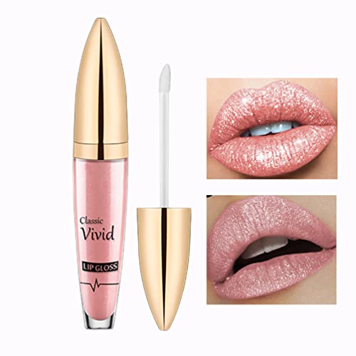 Rosarden Glitter Lip Gloss, Shimmer Lip Gloss, Diamond Shimmer Metallic Lip Gloss,Waterproof Lipstick, Glitter Liquid Lipsticks, Shiny Lip Gloss, Sparkly Glossy Metallic Shimmer, Glitter For Lips, Eyes, Cheeks ,Liquid Matte Lip Gloss, Shiny Lip Tint Plumping Glitter Gloss Nude Glitter Lip Gloss #TOP7