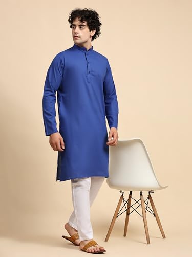 Image of SKAVIJ Men's Casual Kurta Pajama Set Regular Fit Traditional Dress Yoga Outfit