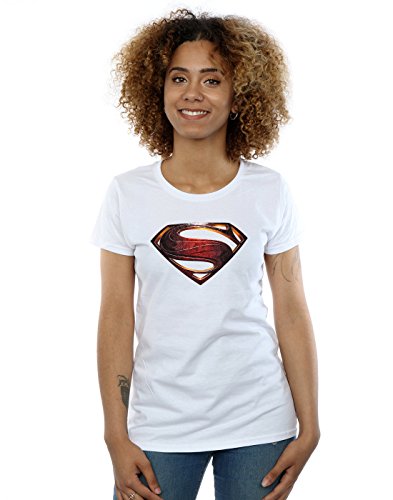 DC Comics Femme Justice League Movie Superman Emblem T-Shirt Medium Blanc