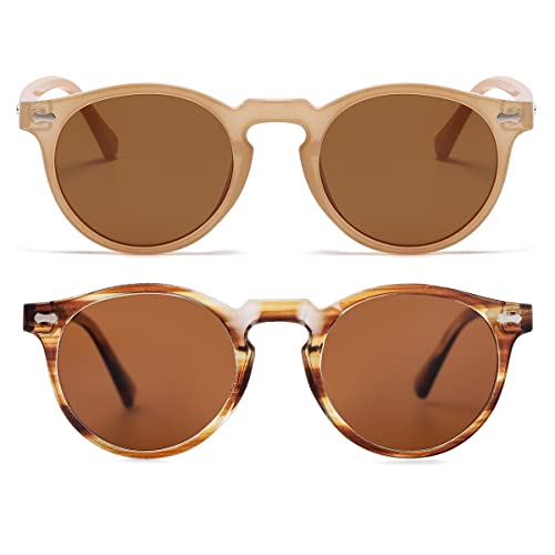 Image of Vintage Polarized Sunglasses for Men Women Round Retro Classic Fashion Eyewear UV400 Protection Sun Glasses