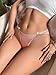 abandi Women's Satin Lace Thong Panties Silkly G-String Thongs Sexy Lace Underwear Shiny Tanga Briefs, Pink Size M