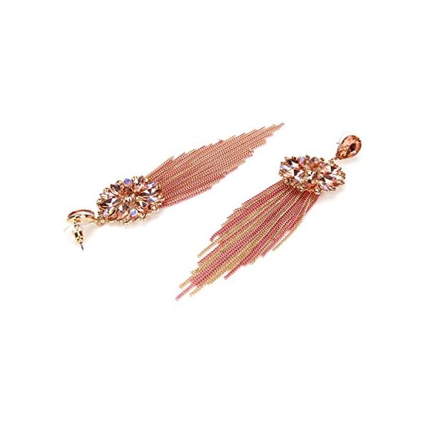 YouBella Jewellery Earrings for women Crystal Tassel Handmade Earrings for Girls and Women - Image 4