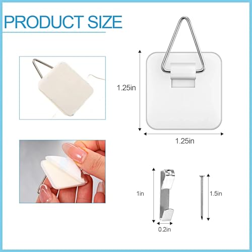 Image of Gisafai 100 Pcs Invisible Plate Hangers for The Wall 1.25 In 50Pcs Vertical Plate Holders 50 Pcs 30lbs Picture Hangers with Nails for Plate Pictures Photo Decorative Frame Wall Hook Art Supplies Decor
