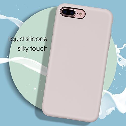 MILPROX Silicone Case, Pretty Series Liquid Silicone Gel Rubber, Shockproof Case with Microfiber Cloth Lining Cushion for iPhone 7 Plus/8 Plus - Light Purple
