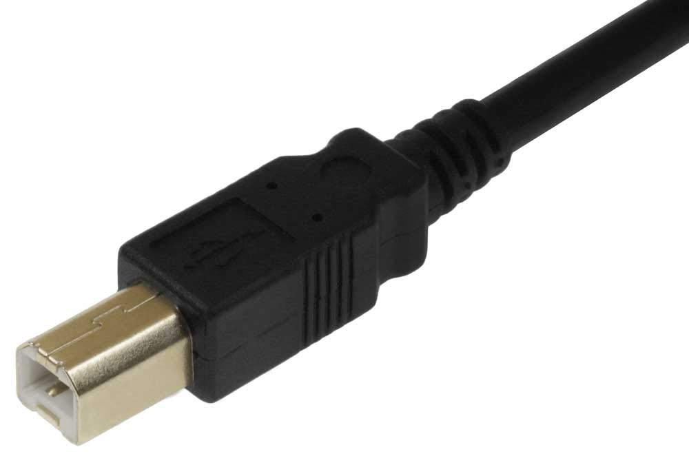 SF Cable, 20 ft USB 2.0 A Male to B Male Cable with Ferrite Black Color