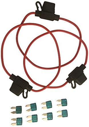 KOLACEN Automotive Car Truck In-line 16 Gauge Fuse Holder for Mini Blade Type Fuse 3 Pieces + 8 Pieces Mini Blade Fuse 15Apm