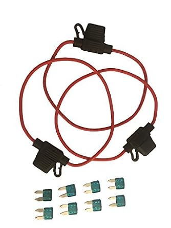 Automotive Car Truck in-line 16 Gauge Fuse Holder for Mini Blade Type Fuse 3 Pieces + 8 Pieces Mini Blade Fuse 15Apm