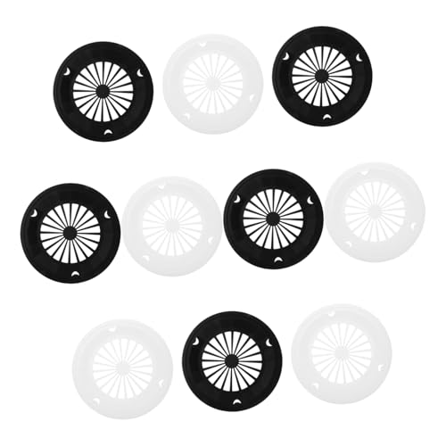 MOLUCKFU 10pcs Round Drain Fruit Plate Holders Multi Functional Plastic Strainer Basket for Washing Vegetables and Organized Food Serving for Outdoor Use