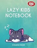 Lazy Kids Notebook: College-Ruled Giant Notebook (500 Pages )