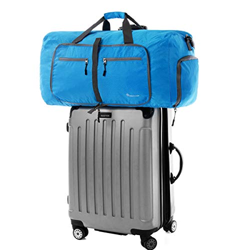 Dimayar 60L Packable Travel Duffle Bag,Unisex Foldable Duffel Bag Large Lightweight Travel Bag Blue