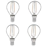 HERO-LED S11-DS-2W-WW27 Dimmable S11 E14 European Candelabra Base 2W LED Vintage Antique Filament Bulb, 25W Equivalent, Warm White 2700K, 4-Pack [Attention E14 Base]