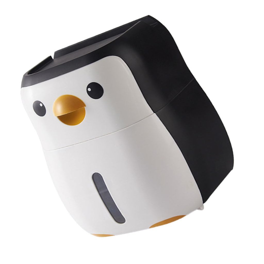Amosfun Klopapier Kasten mit Wasserdichtem Kunststoff und Bohren Wandmontierter Toilettenpapierbehälter für Badezimmer und Hotel mit Kreativem Pinguin Design