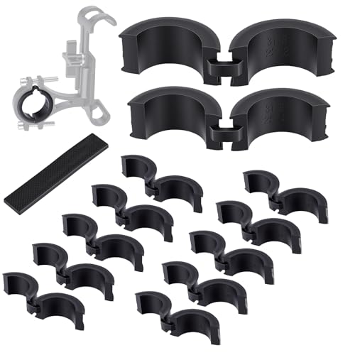 HOMEE 12 Pack Bicycle Handlebar Rubber Gasket with 1 Rubber DIY Gasket, Fits 22.2/25.4 to 31.8 mm, Non-Slip Shock Absorption Comfort for Mountain Bike, Road Bicycle, Motorcycle, E-Bike