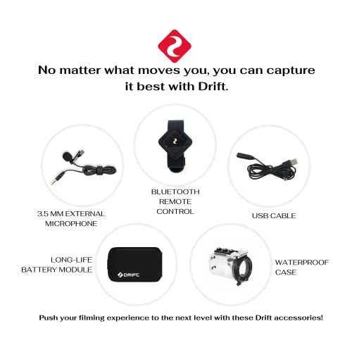 Drift Innovation Bluetooth-Fernbedienung - Starten, stoppen und ändern Sie den Modus Ihrer Action-Kamera aus der Ferne. Mit Handschlaufe. Drift Kamera Zubehör Kompatibel mit Ghost XL und XL Pro - Image 8