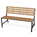 di volio Gartenbank TARZO - Sitzbank mit Lehne für Garten und Terrasse, Parkbank aus wetterfestem PS-Board in Holzoptik, 130 cm (Beige)