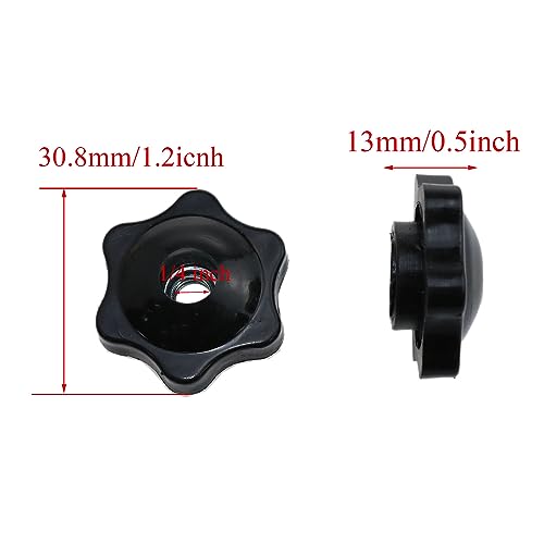 Image of T Type Track Knob Kit Stainless Steel Screws 1 /4-20 x 1-1 /2 inchand Black hex Hand Nuts and 1 /4 inchStainless Steel Flat washers 8set (1 /4-20 x 2 and 1 /4 inch)