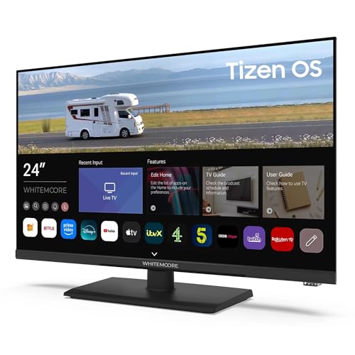 WHITEMOORE 24 12V/24V Smart TV - Full HD Tizen OS WiFi Netflix Prime Airplay HDMI/USB for Caravan/Truck/Boat 3-Year Warranty