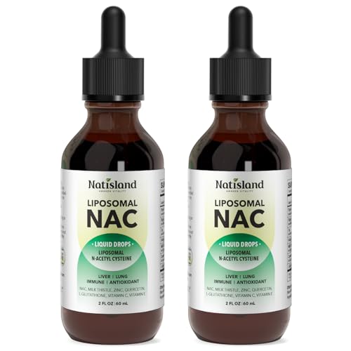 Image of Liposomal Liquid NAC Drops, NAC Supplement N-Acetyl Cysteine, NAC 600 mg with Milk Thistle & Quercetin for Adults & Kids, Liver & Lung Support, Immune & Antioxidant, Skin & Cellular Health, 4 Fl Oz