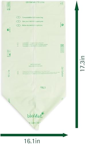 Miniatura 4 de bioMat Bolsas de basura compostables de 2.6 galones, 125 unidades, bolsas de abono para contenedores de encimera, bolsas de basura pequeñas con