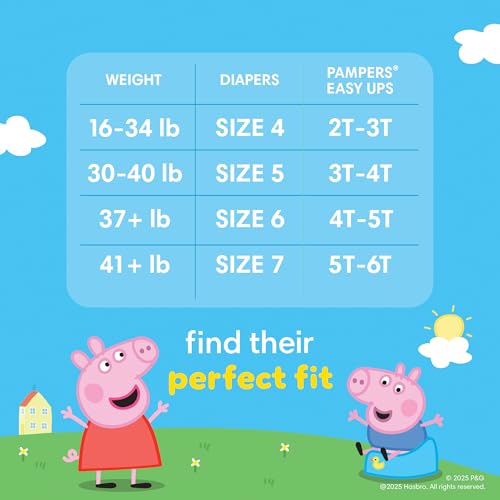 Pampers Training Pants - Easy Ups Girls & Boys - Size 3T-4T, 124 Count, Peppa Pig Potty Underwear (Packaging May Vary) image 5
