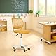 FurnitureR Kompakter Klassenstuhl, ergonomischer Sitz für Schule, Rückenlehne aus atmungsaktivem Netzgewebe, höhenverstellbar, Zeichenzimmerstuhl für Kinder, leicht zu bewegen, 360 °, Gelb