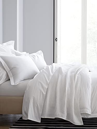 Boll & Branch Waffle Bed Blanket – Luxurious 100% Organic Cotton Bedding – Soft, Lightweight And Breathable – Plush And Springy Waffle Weave Design – White, Full/Queen #TOP2
