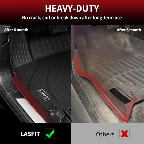 Image of LASFIT Floor Mats for Porsche Cayenne 2019-2026, Black | 3D Custom Fit TPE All Weather Floor Liners, Full Coverage Secure-Fit Car Mats, Easy to Clean, Tool-Free Install