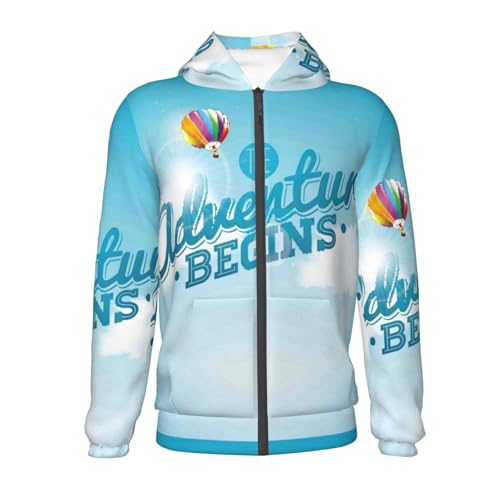 The Travel Adventure Begins Kids Pullover Hoodies Boys Zip Up Sweatshirts Girls Athletic Clothes with Pocket2