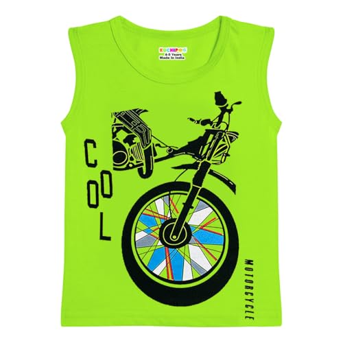 Image of Kuchipoo Boys Sleeveless Regular Fit Cotton T-Shirt