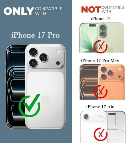 Image of Jkobi Lifetime Anti-Yellow MagSafe Compatible Clear Back Case Cover for Apple iPhone 17 Pro (Sleek Hard Crystal | Camera Protection and Shockproof)