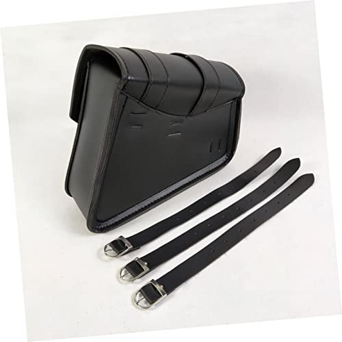 OUNONA 1 par Alforja de Piel PU para Motocicleta Estilo Triangular Negro miniatura 4