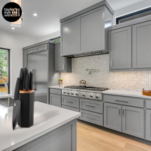 Taylors Eye Witness 5 Piece Knife Block Set – Razor Sharp Black Kitchen Knives with Stylish Hexagonal Block. Stainless Steel Precision, Scratch-Resistant Coated Blades with Soft Touch Handles - Image 7