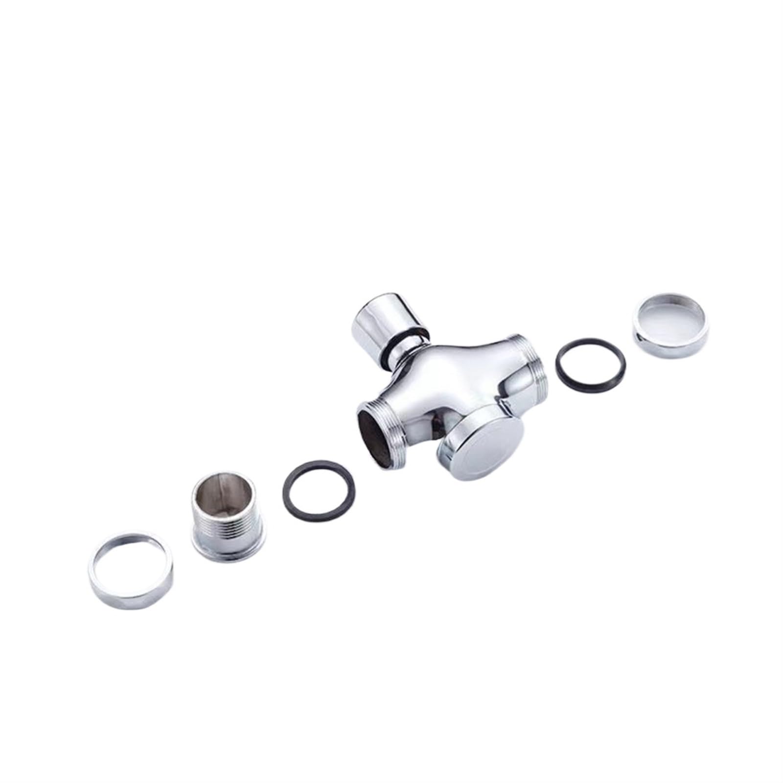 Valve de chasse d'eau de toilette pressée à la main, tout en cuivre, valve de retard, interrupteur de toilette, chasse d'eau publique universelle (Size : Alloy body 32mm)