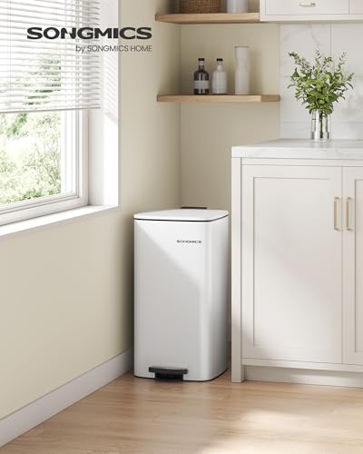 SONGMICS Mülleimer Küche, 30 Liter Tretmülleimer, Stahl, Softclose – Ansicht 2