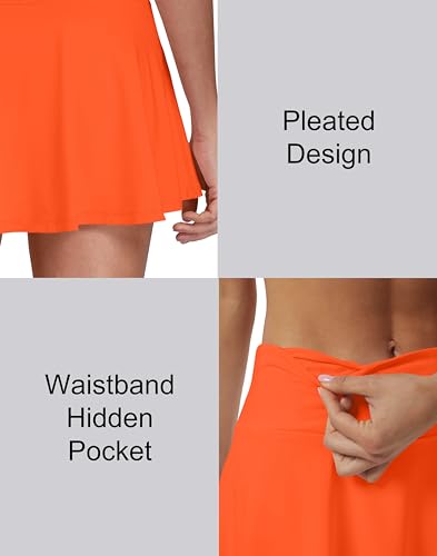 Image of Women's High Waist Pleated Tennis Skirt with 4 Pockets Lightweight Athletic Golf Skorts Skirts for Running Workout