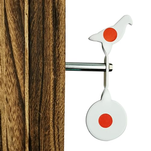 Wingswinmax Small Spinner Air Gun Target White/Blue Visible Target Screwed-Type Steel Plinking Target for Professional Players - Ideal for Bird BB Slingshot Practice 1pc (White)