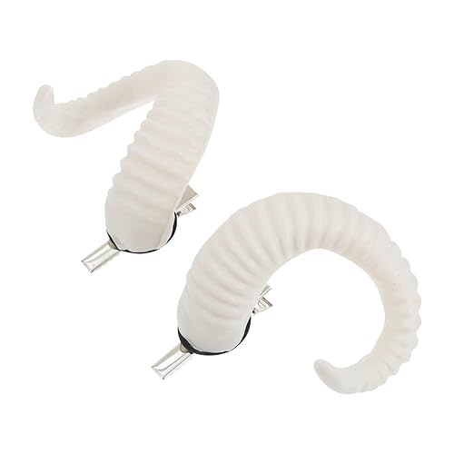 Beaupretty 1 Pair Sheep Horns Hair Clips Fancy Devil Horn Hairpin Horns Headwear Halloween Hair Clip Cosplay Costume Party Hair Accessories for Women Men (White)