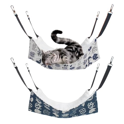 Dongnesi 2PCS Ferret Hammock,Hammock For Ferret,Pet Hammock,Ferre t Hammock s for Cage,Small Pet Kitten, Puppy, Rabbits, Guinea Pig (Gray, Blue)