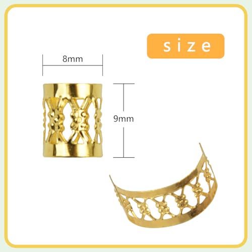 100 piezas de pinzas para cabello trenzado metal dorado miniatura 2