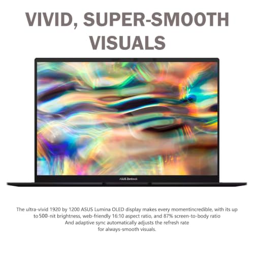 Image of ASUS Zenbook 14 AI Laptop, 14 inch WUXGA OLED Touchscreen Laptop, AMD Ryzen AI 7 445(up to 50 Tops NPU), 16GB LPDDR5x 2TB SSD, Backlit KB, 180 Lay-Flat Hinge, Copilot+ PC, Windows 11 Pro, Jade Black