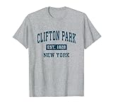 Photo Gallery clifton park new york ny - stampa sportiva vintage, colore: blu navy maglietta Photo Gallery clifton park new york ny - stampa sportiva vintage, colore: blu navy maglietta